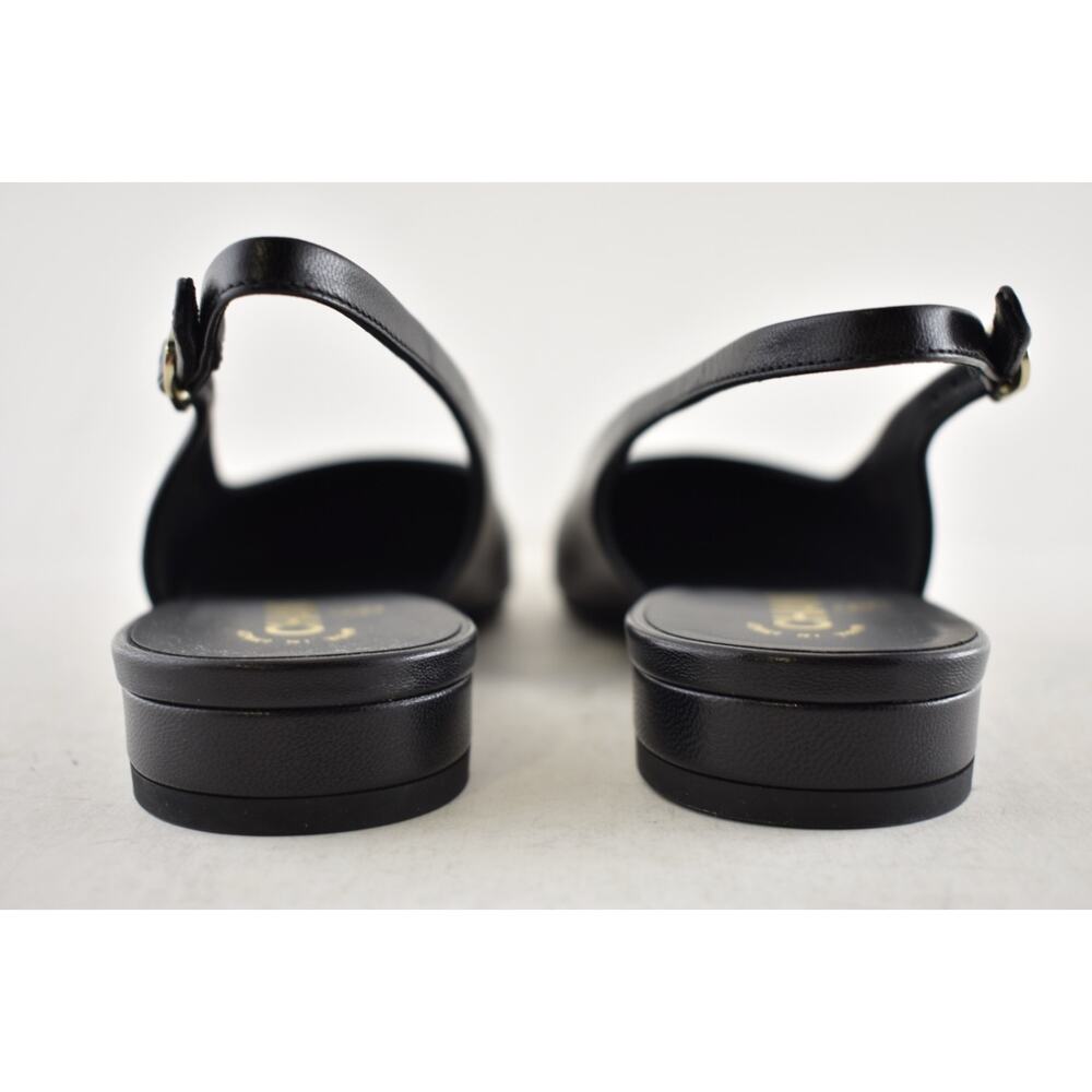 Chanel 24A Black Leather CC Logo Coco Sling Slingback Pointed Ballet Flat 38.5 - Picture 15 of 16